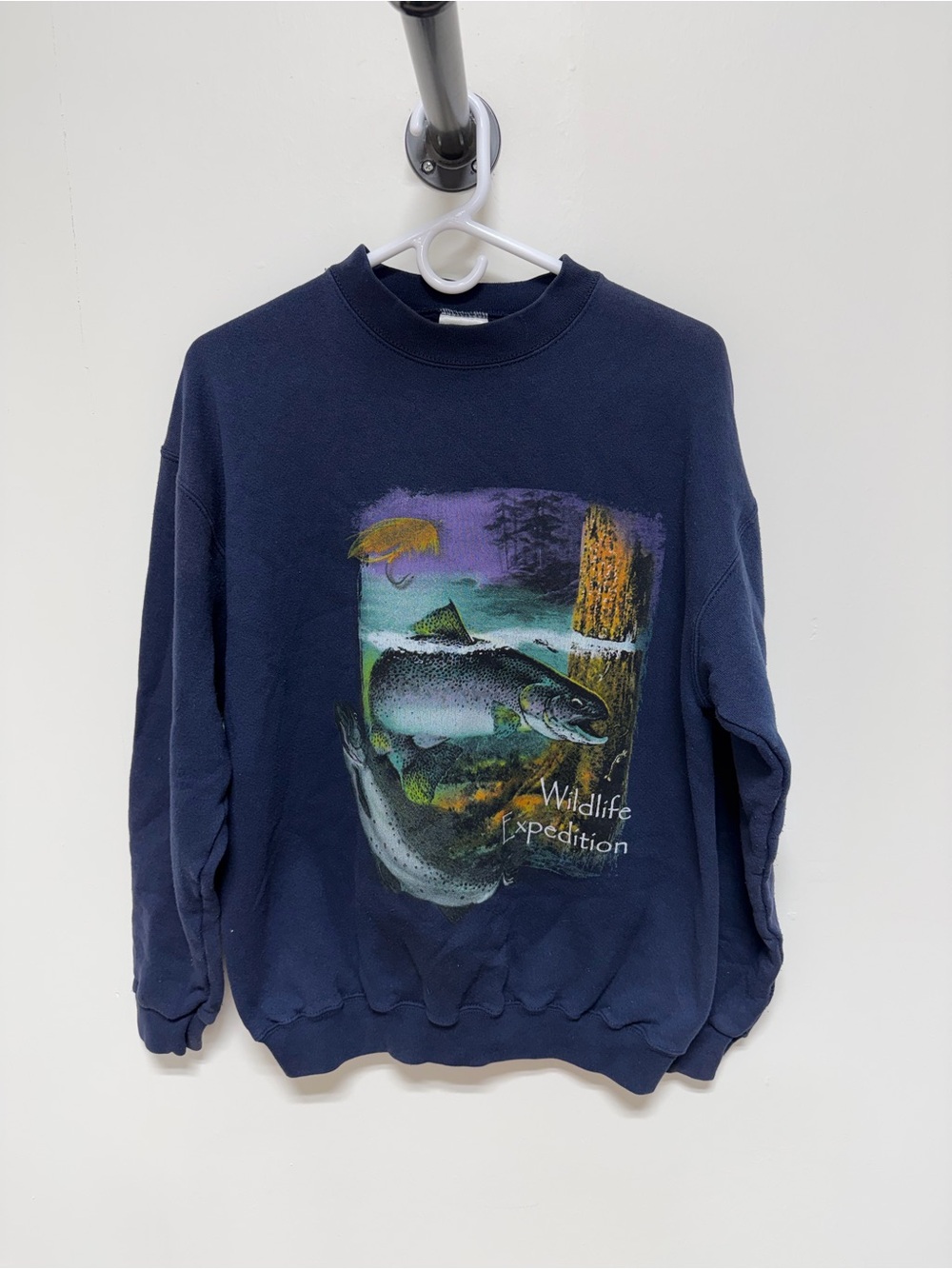 Tultex Navy Sweatshirt with Fishing Graphic - Men